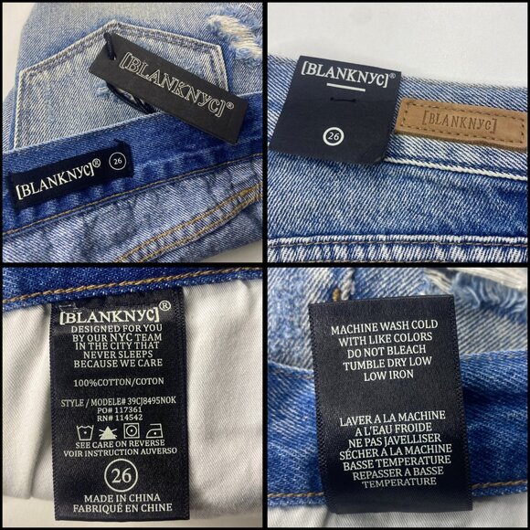 BLANKNYC Light Wash Button-Fly Mid-Rise Distressed Denim Shorts Size 26 NEW! - Picture 6 of 8